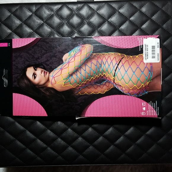lapdance fencenet mini dress, one size ( 2 - 14 ), rainbow in colour - Picture 2 of 5